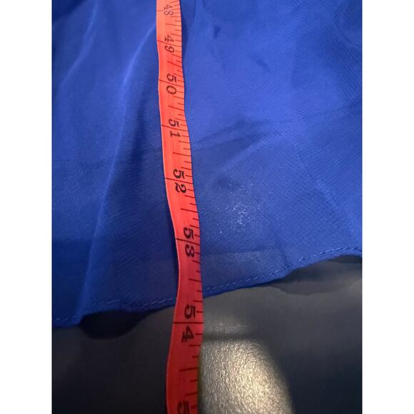 Vintage Brilliante by J.A. Beaded Dress Royal Blue Chiffon & Sequins 1X - Picture 6 of 6